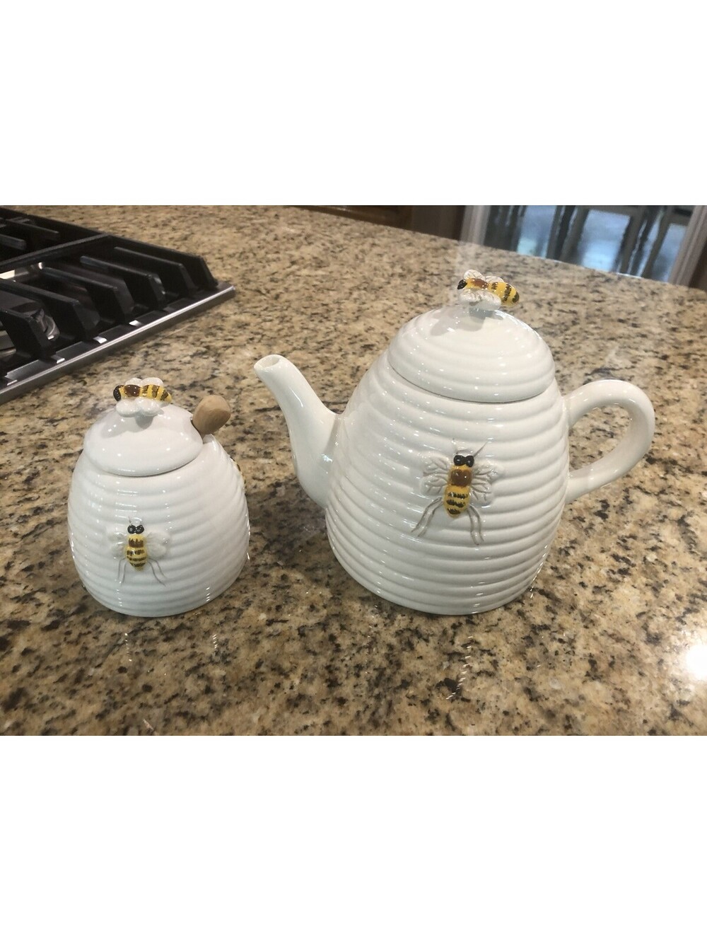 Honeybee Teapot And Honeypot Set